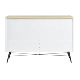 7 Drawer Dresser for Bedroom with Deep Drawers, Wood Dressers & Chest of Drawers, Modern White Long Dressers White & oak