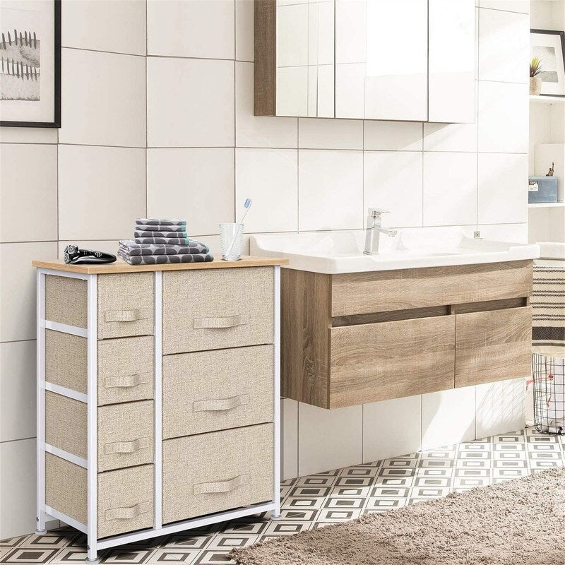 7 Drawer Fabric Dresser Storage Tower