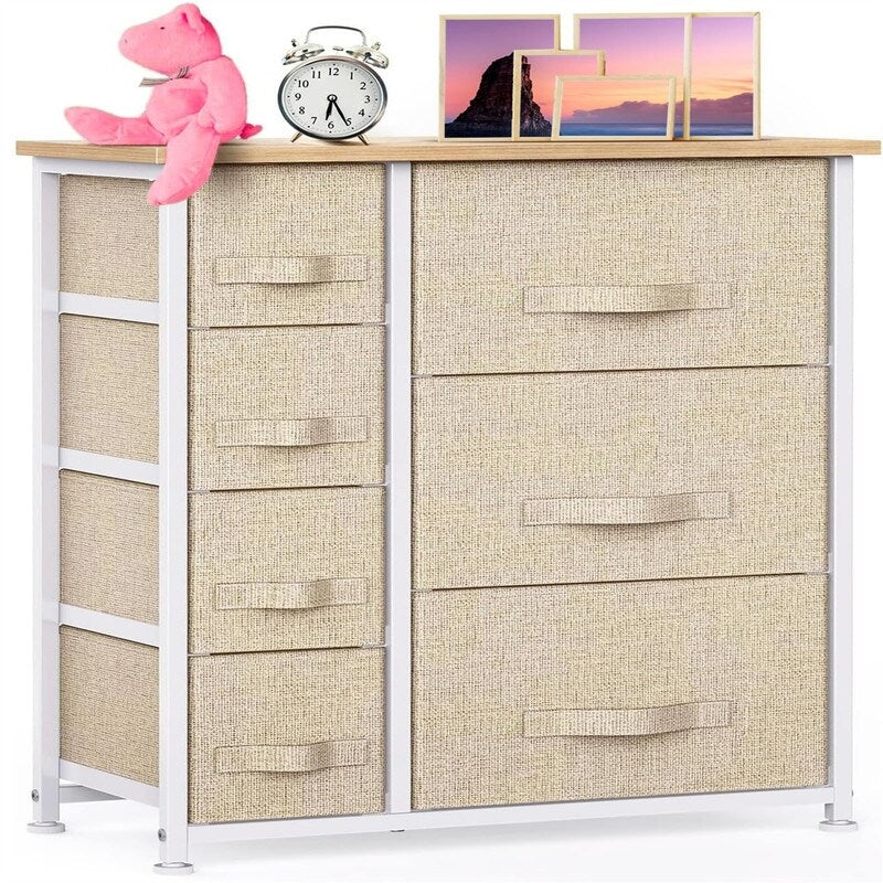 7 Drawer Fabric Dresser Storage Tower