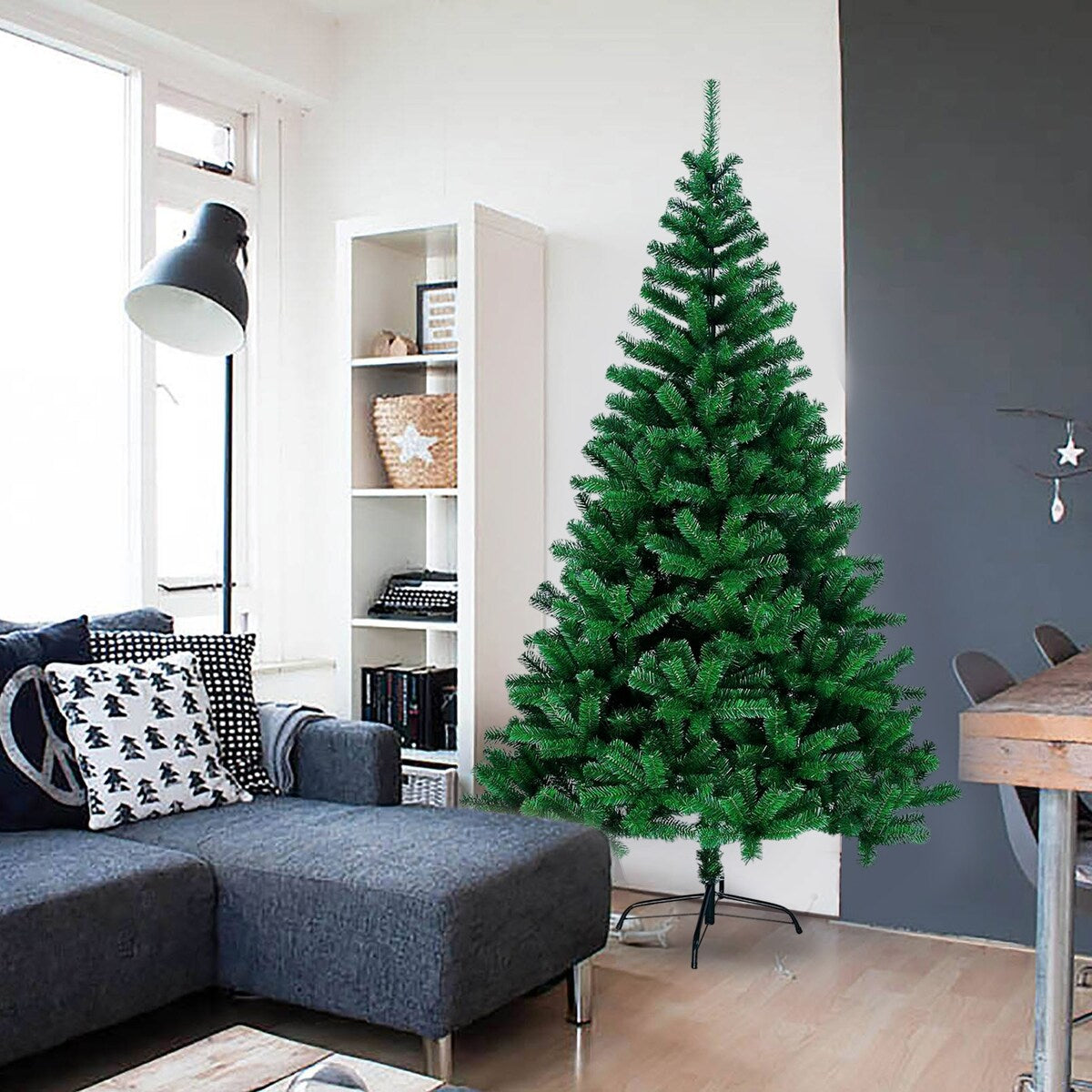 YANSUN 7 FT Premium Artificial Christmas Tree Full Bodied Lightweight Christmas Tree with Metal Stand for Christmas - 82.68 in.