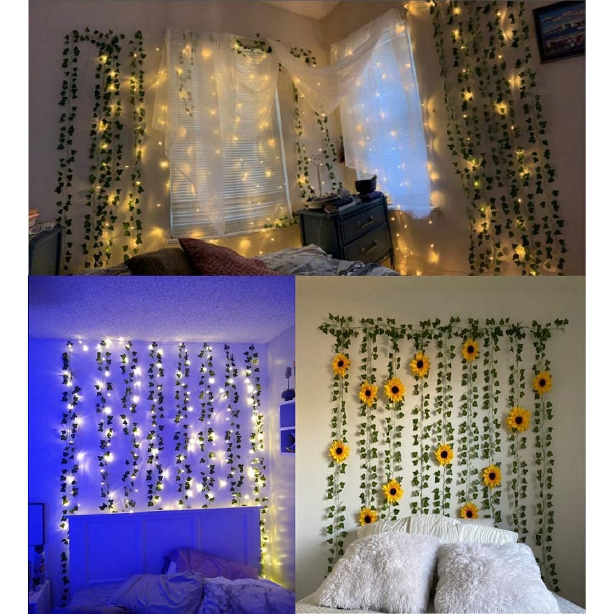 7 Feet Artificial Greenery Garland Fake Leaf Vines for Hanging Decor - 360pc
