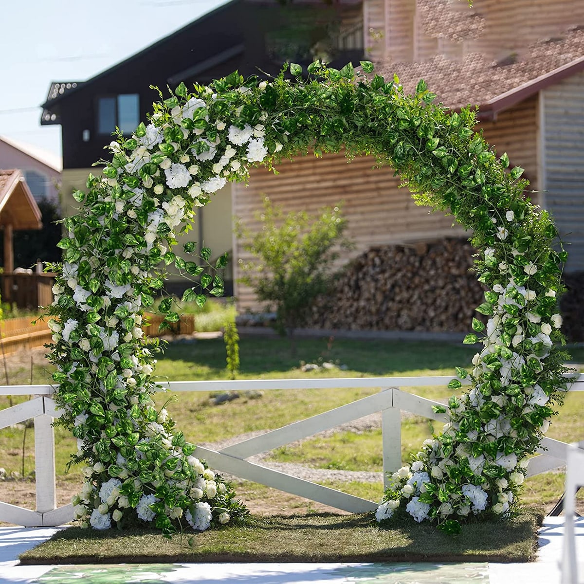 7 Feet Artificial Greenery Garland Fake Leaf Vines for Hanging Decor - 360pc
