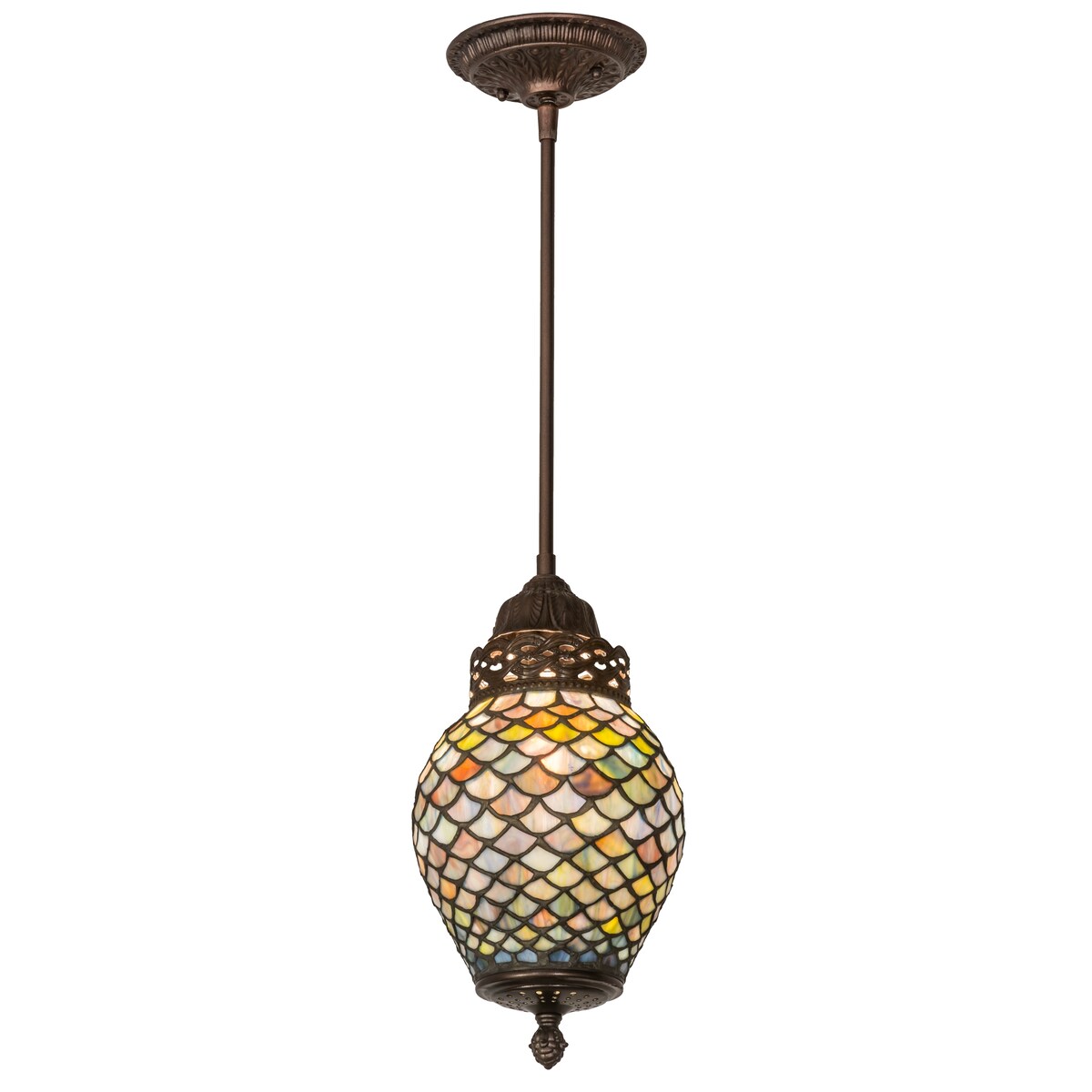 7 In. Wide Tiffany Fishscale Mini Pendant