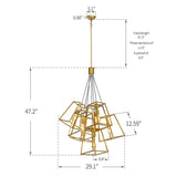 7-Light Multi Cage Industrial Pendant Lamp Stairway Chandelier