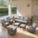 Gymojoy 7-PCS 3-Seat Sofa, 2 Swivel Chairs,2 Armchairs, 2 Ottomans