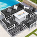 FINCATI 7 Pcs Patio Furniture Set with Firepit Table Outdoor Sectional Sofa