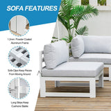 FINCATI 7 Pcs Patio Furniture Set with Firepit Table Outdoor Sectional Sofa