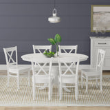 7-Piece Dining Set, Oval Butterfly Leaf Table and Cross Back Chairs