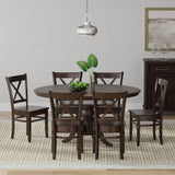7-Piece Dining Set, Oval Butterfly Leaf Table and Cross Back Chairs