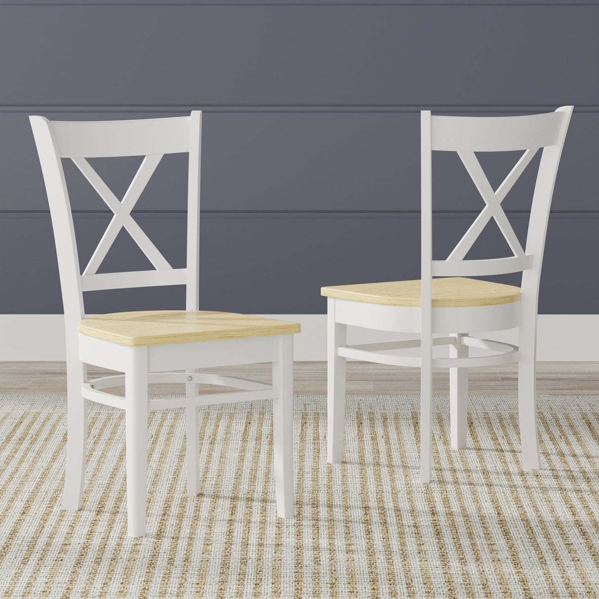 7-Piece Dining Set, Oval Butterfly Leaf Table and Cross Back Chairs