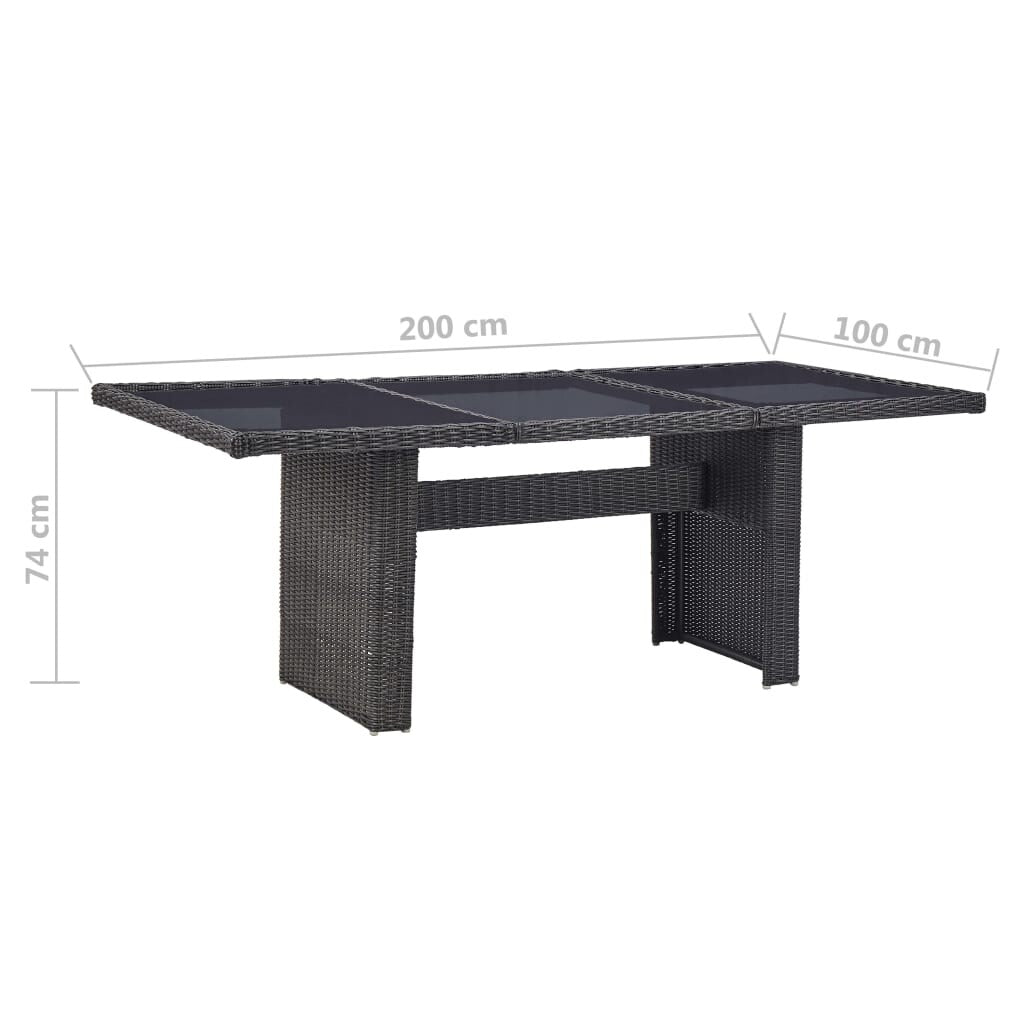 7 Piece Garden Dining Set Poly Rattan Black