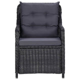 7 Piece Garden Dining Set Poly Rattan Black