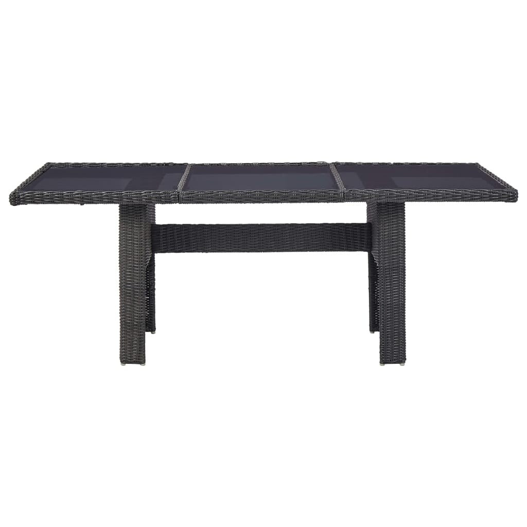 7 Piece Garden Dining Set Poly Rattan Black