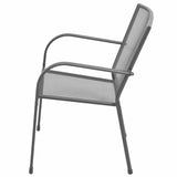 7 Piece Garden Dining Set Steel Anthracite
