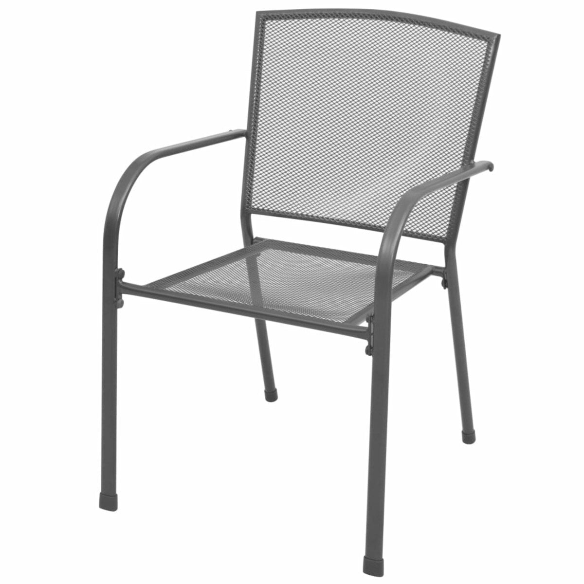 7 Piece Garden Dining Set Steel Anthracite