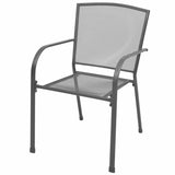 7 Piece Garden Dining Set Steel Anthracite