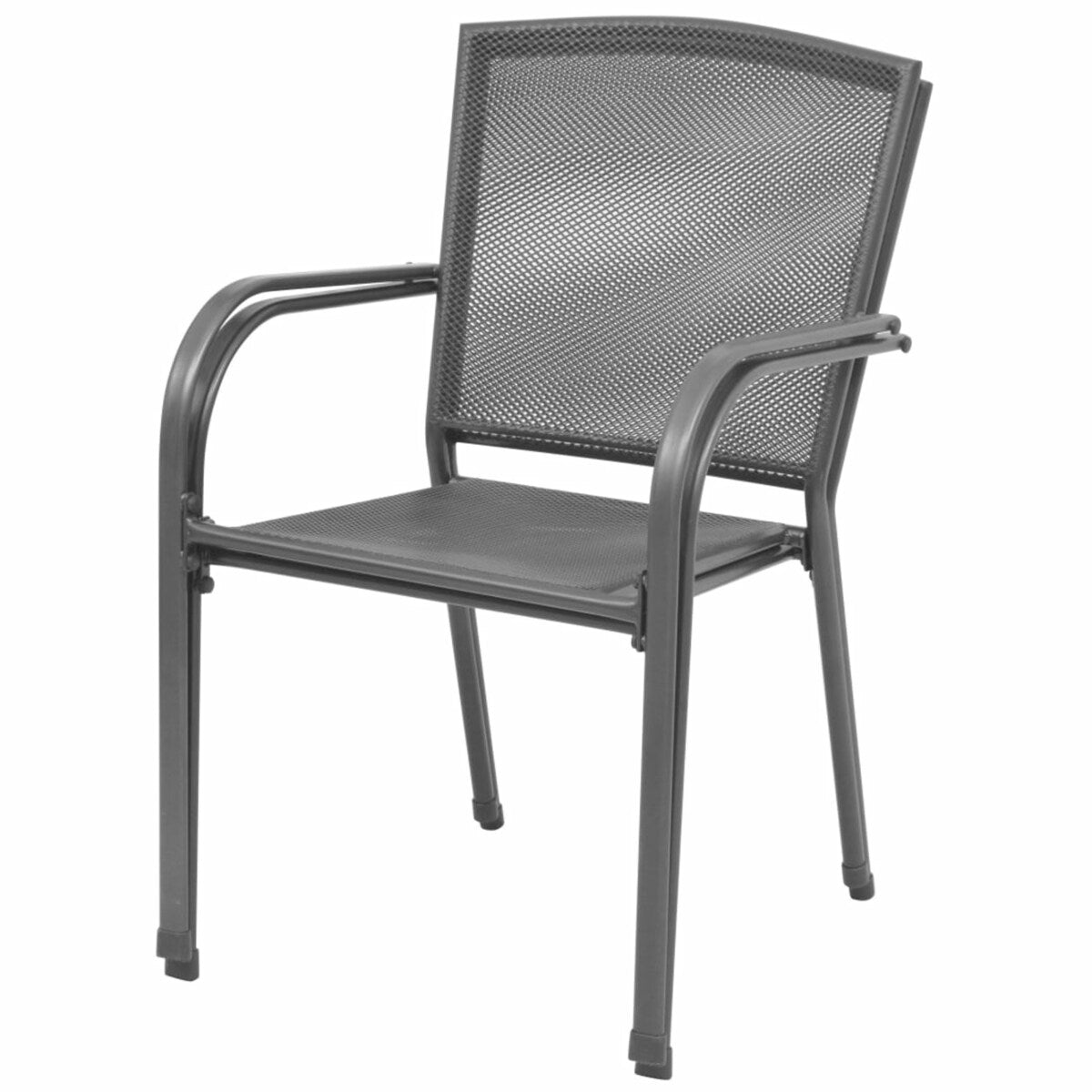7 Piece Garden Dining Set Steel Anthracite