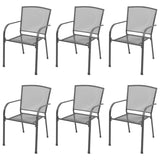 7 Piece Garden Dining Set Steel Anthracite