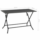 7 Piece Garden Dining Set Steel Anthracite