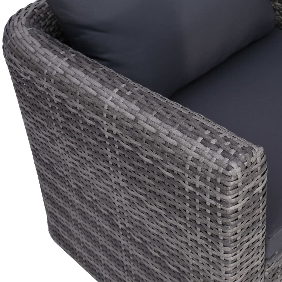 7 Piece Garden Sofa Set with Cushions & Pillows Poly Rattan Gray