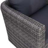 7 Piece Garden Sofa Set with Cushions & Pillows Poly Rattan Gray