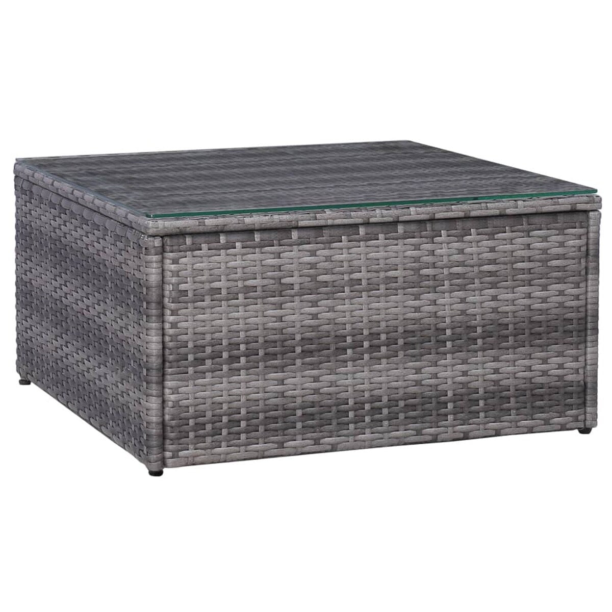 7 Piece Garden Sofa Set with Cushions & Pillows Poly Rattan Gray