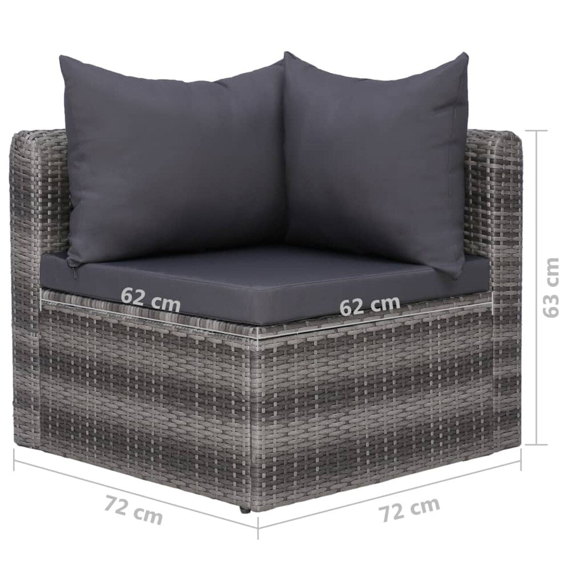 7 Piece Garden Sofa Set with Cushions & Pillows Poly Rattan Gray