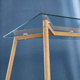 7 Piece Metal Framed Tempered Glass Table with 6 Faux Leather Chairs