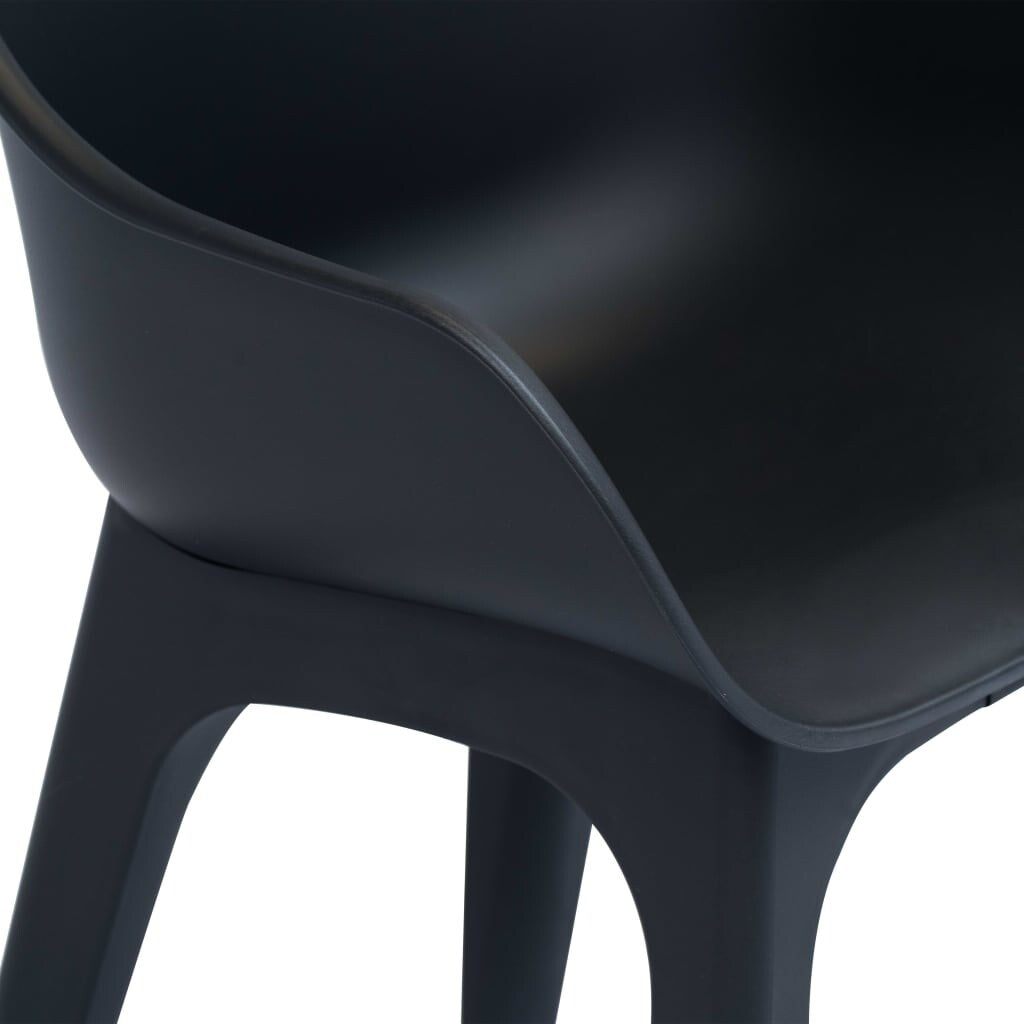 7 Piece Outdoor Dining Set Plastic Anthracite