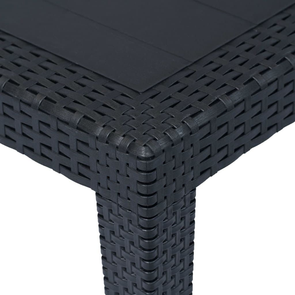 7 Piece Outdoor Dining Set Plastic Anthracite