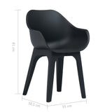 7 Piece Outdoor Dining Set Plastic Anthracite