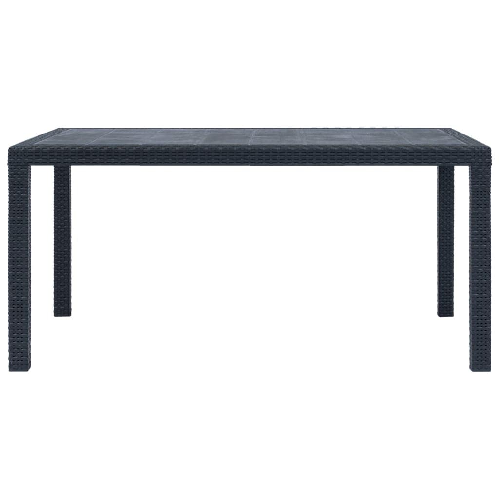 7 Piece Outdoor Dining Set Plastic Anthracite