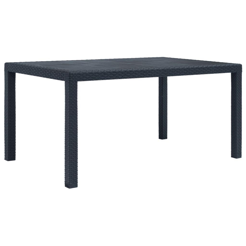 7 Piece Outdoor Dining Set Plastic Anthracite