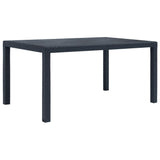 7 Piece Outdoor Dining Set Plastic Anthracite