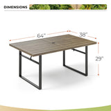 MAISON ARTS 7-Piece Outdoor Dining Set with 6 Textilene Chairs and U-Shaped Leg Table
