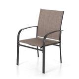 MAISON ARTS 7-Piece Outdoor Dining Set with 6 Textilene Chairs and U-Shaped Leg Table