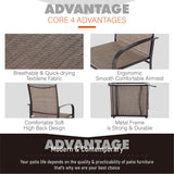 MAISON ARTS 7-Piece Outdoor Dining Set with 6 Textilene Chairs and U-Shaped Leg Table