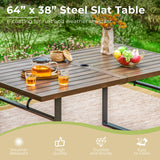 MAISON ARTS 7-Piece Outdoor Dining Set with 6 Textilene Chairs and U-Shaped Leg Table
