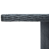 7 Piece Outdoor Dining Set with Cushions Poly Rattan Dark Gray