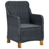 7 Piece Outdoor Dining Set with Cushions Poly Rattan Dark Gray