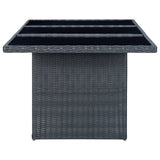 7 Piece Outdoor Dining Set with Cushions Poly Rattan Dark Gray