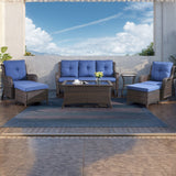Gymojoy 7 Piece Outdoor Sofa Swivel Rocker Chairs Set