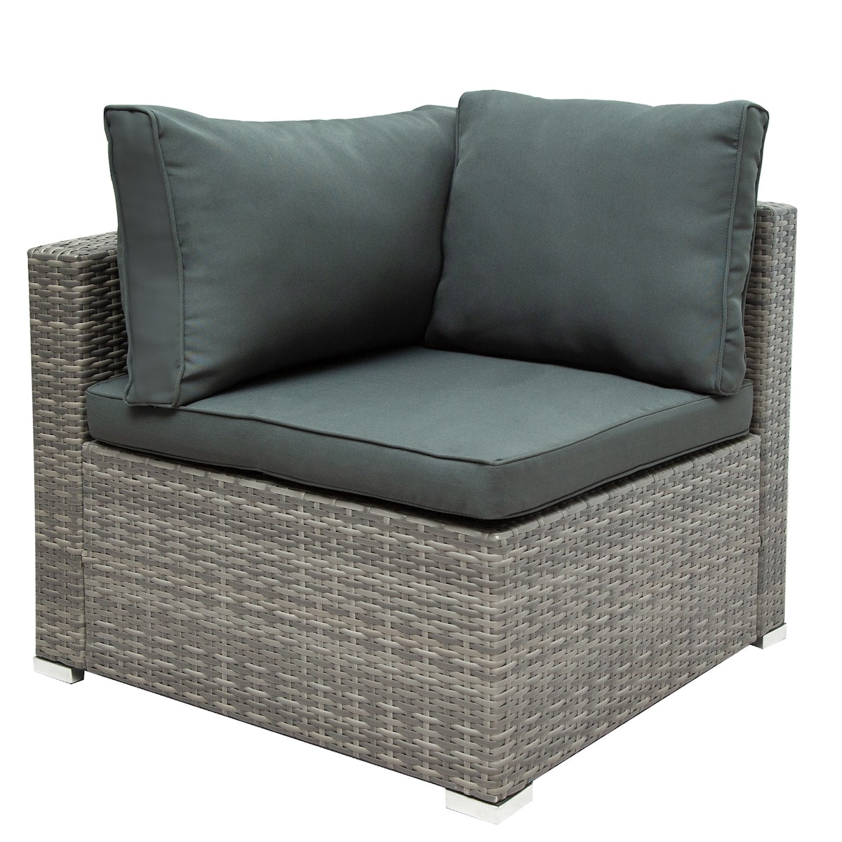 7-Piece PE Rattan Sofa Set with Glass Table and Storage