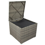 7-Piece PE Rattan Sofa Set with Glass Table and Storage