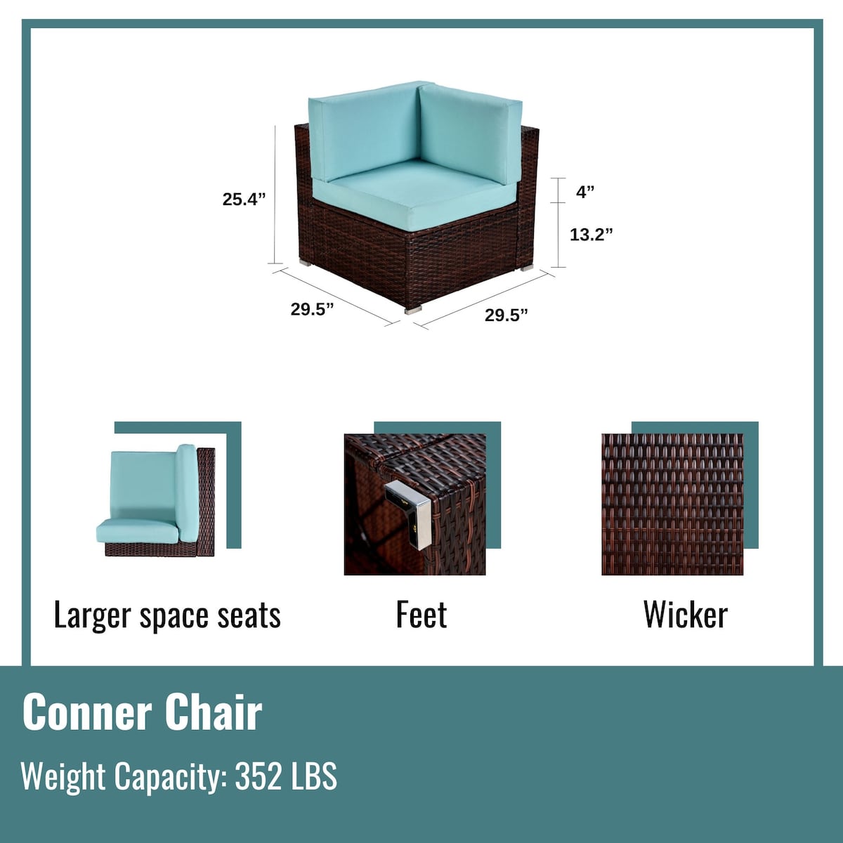 7-Piece PE Rattan Wicker Sectional Sofa Sets Outdoor Garden Patio Conversation Sets with Coffee Table and High Comfort Cushioned