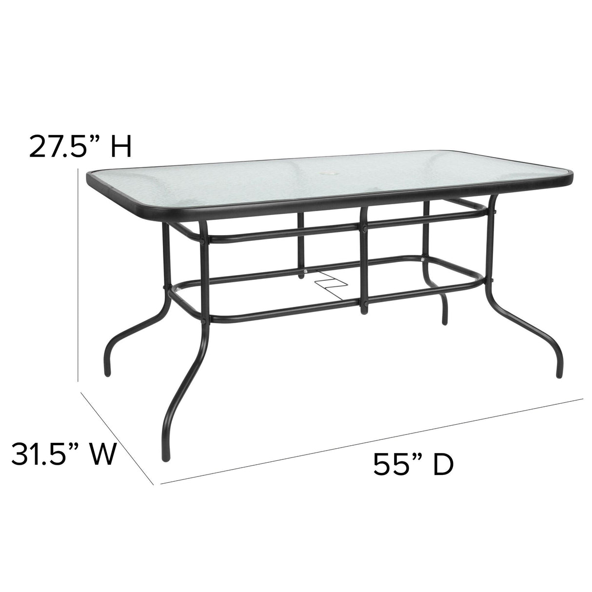7 Piece Patio Dining Set - Glass Table, 6 Flex Stack Chairs