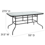 7 Piece Patio Dining Set - Glass Table, 6 Flex Stack Chairs