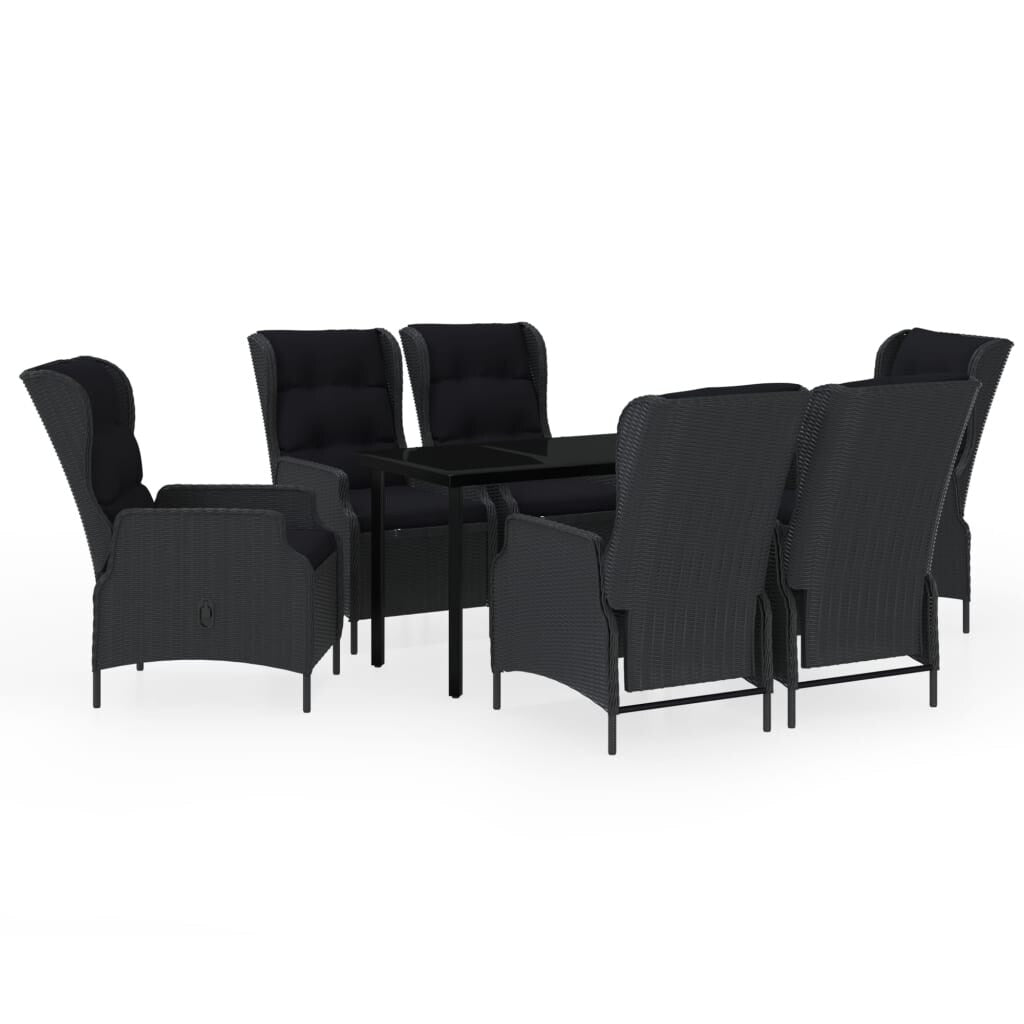 7 Piece Patio Dining Set Dark Gray