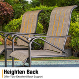 7-Piece Patio Dining Sets , 6 Textilene Fabirc Chairs and 1 Metal Table with 2.1'' Umbrella Hole
