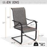 7-Piece Patio Dining Sets , 6 Textilene Fabirc Chairs and 1 Metal Table with 2.1'' Umbrella Hole